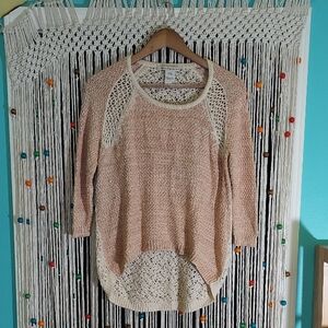 American Rag Orange and Cream Knit Sweater